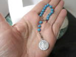 Vintage Chaplet Of The Infant Jesus Of Prague Blue Glass Beads