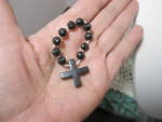 Vintage Black Chaplet With Cross Italy