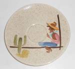 Vintage Red Wing Pottery Round Up Saucer - Cowboy